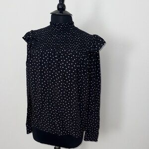 Loft Black Polka Dot Women's Top